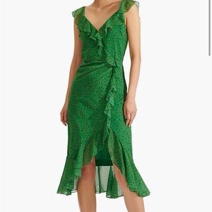 Veronica Beard Silk Floral Ruffle Dress